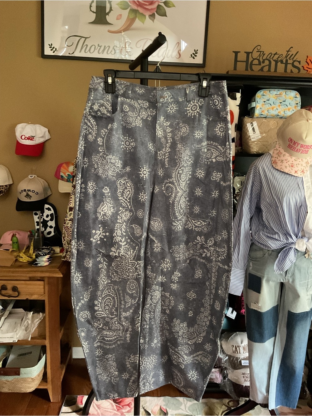 Women Printed Denim Barrel